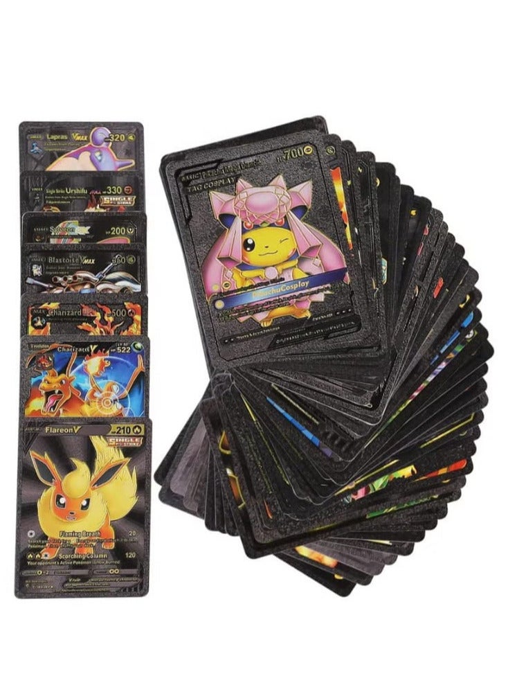 أيكدنطا 220 بطاقة لعب من السلسلة النادرة، صندوق بطاقة TCG - سلسلة Vstar V EX Vmax GX النادرة (55 ذهبية + 55 سوداء + 55 فضية + 55 قوس قزح) عبوة مكونة من 4. - Image 2